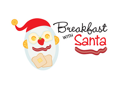 Breakfast With Santa Logo branding breakfast food holiday identity illustration logo santa typeface whimsical