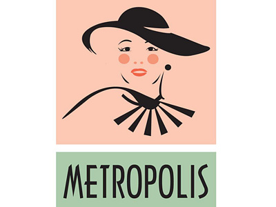 Metropolis art deco fashion illustration vector woman