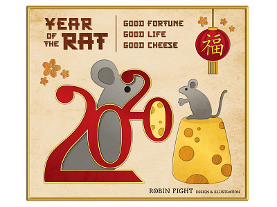 2020 Year of the Rat chinese new year illustration vector whimsical year of the rat