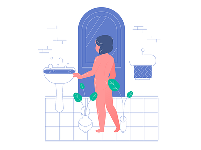 In the bath 2d animation character flat illustration motiongraphics rig vector vector art vector illustration vectors