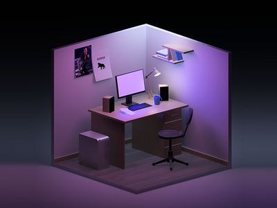 My work place 3d 3d art cinema4d cute isometric isometric art isometric design isometric illustration isometry