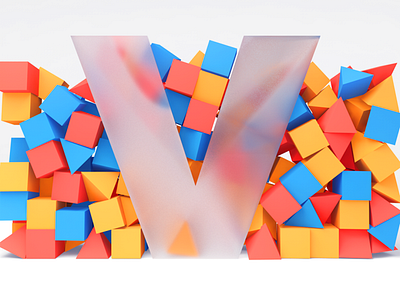 My V letter for 36dayoftype challange 2d 36daysoftype 3d 3d art 3d artist after effects c4d cinema4d cube cute isometric art isometric design isometry type typogaphy vector
