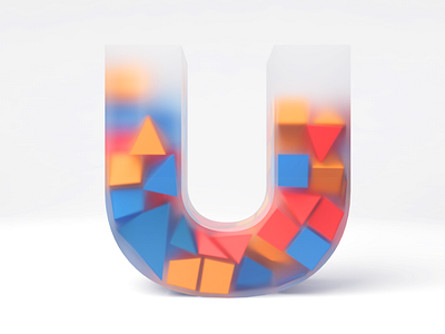 My U letter for 36dayoftype challange 3d 3dart 3dartist after effects cinema4d lowpoly lowpolyart vector