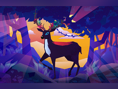 The magic deer adobeillustrator deer illustration magic vector