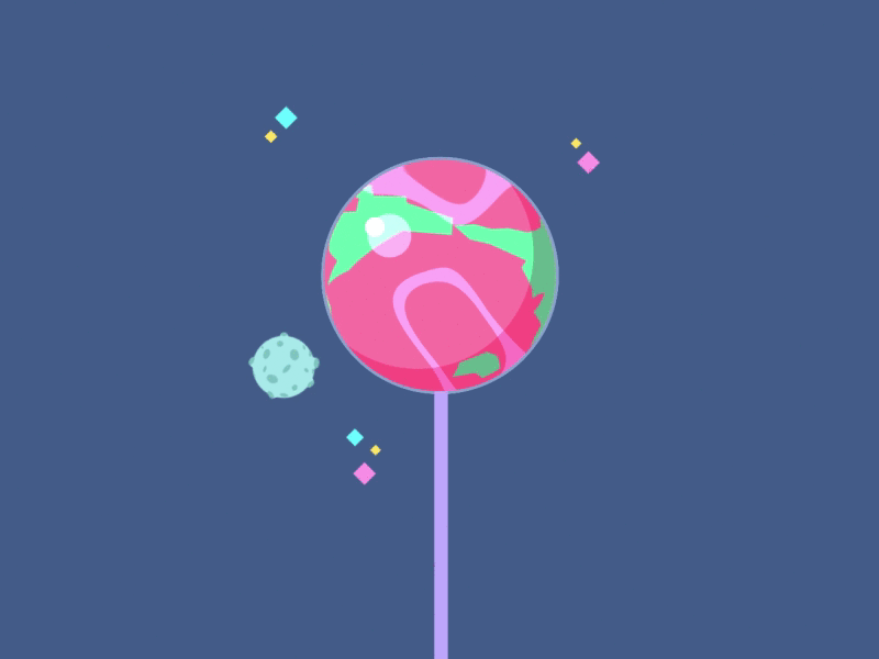 Candy 2d after effects earth motiongraphics star vector