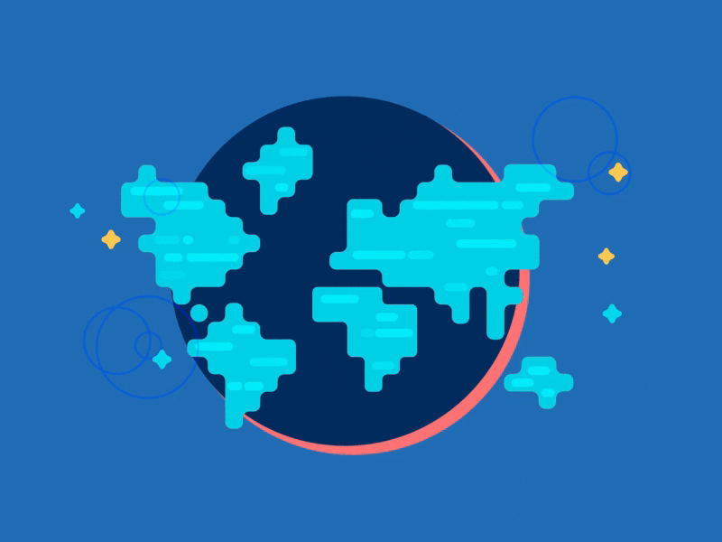 World map 2d after effects aftereffects animation cute illustration vector world