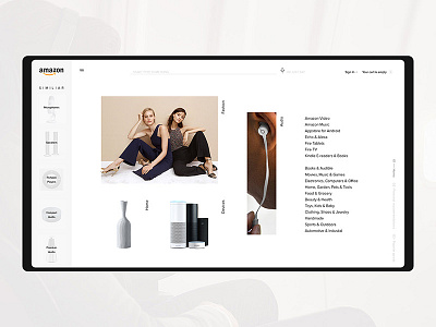 Amazon main page amazon clean concept e commerce elegant interface layout minimal ui web