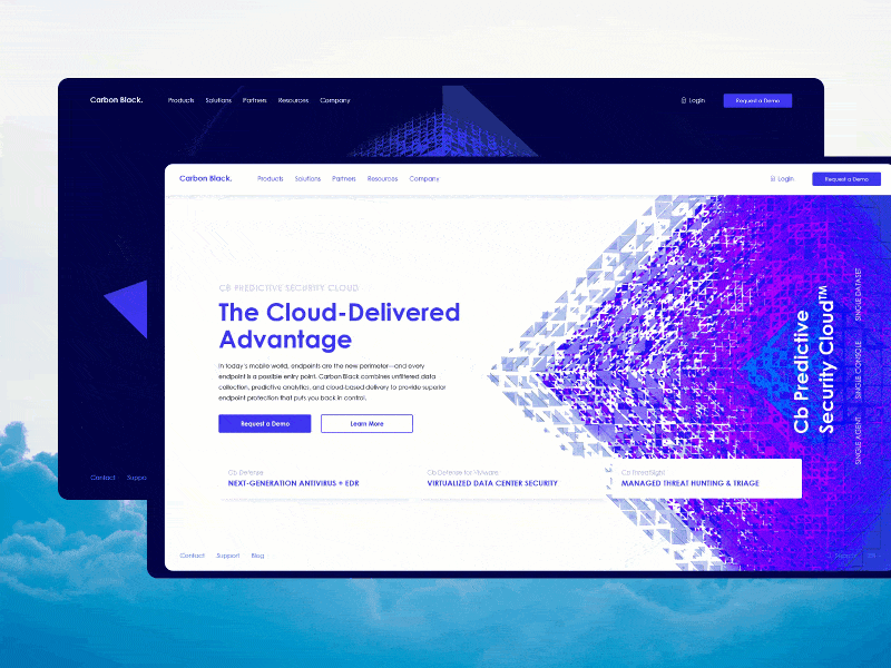 Carbonblack Homepage Animation 3d carbonblack cloud endpoint hero homepage illustration interface security technology ui visual