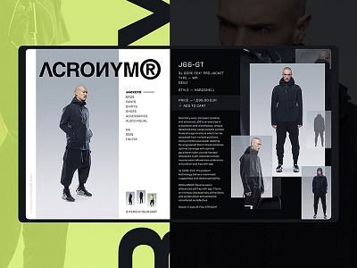 Acronym Product Card acronym card ecommerce fashion layout modern post apocalyptic product split ui web