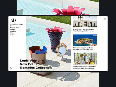 AD Concept architecture concept design feed interface layout magazine minimal news ui web