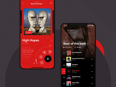 Music player app cover interface layout mobile music play player playlist ui