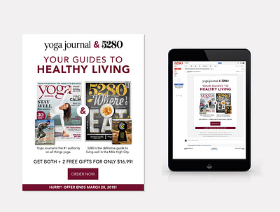 YogaJournal + 5280 Magazine Subscription Offer branding design ui web