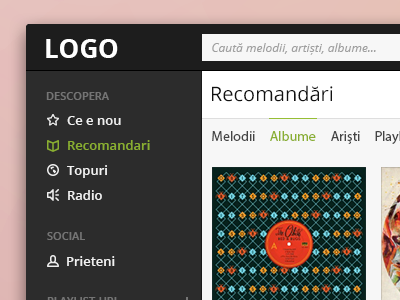 Music App Redesign clean design flat music player ui
