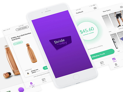 Strideby App app ecommerce green purple