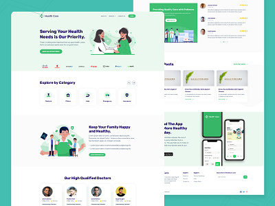 Health Care Website clean ui clean website doctor website dr website green website health care website health website hospital website medical ui medical website website website builder