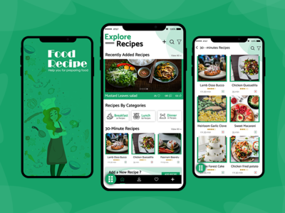 food recipe application vector illustration icon ui ux app design adobe photoshop adobe illustrator logo