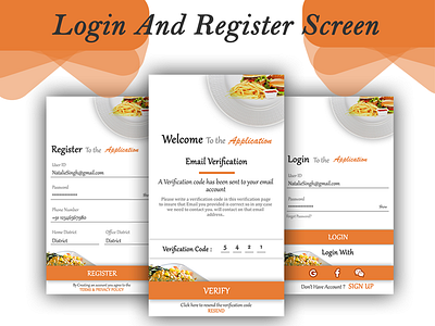 Restaurent Login Register B adobe illustrator adobe photoshop app design icon logo ui ux
