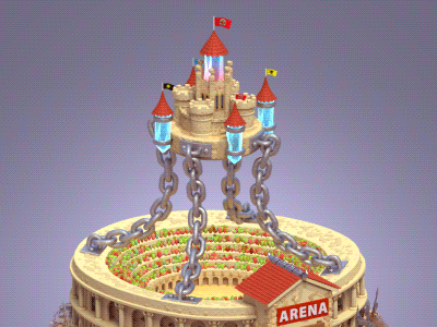 Arena building for social game 3d animation arena castle gif stadium