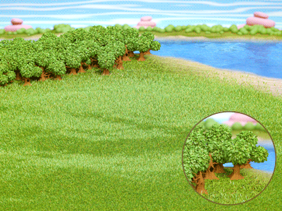 Seasons change for social game animation background gif grass snow summer water winter
