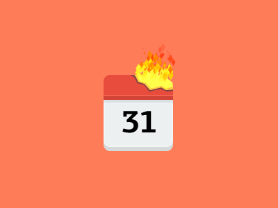 Burning teaser animation calendar fire gif