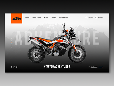 Homepage Header design for KTM clean colours header design homepage typography ui ux design web design