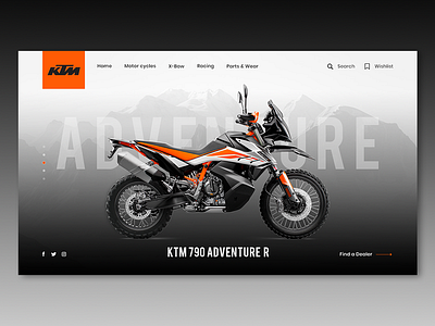 Homepage Header design for KTM
