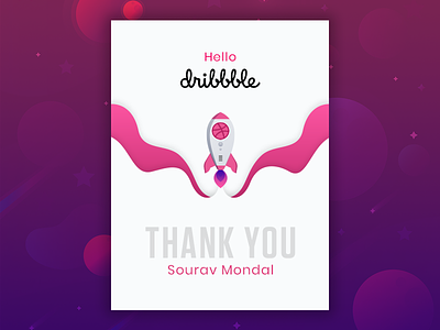 Thank You For The Invite dibbble dribbble invite hello dribbble thank you card