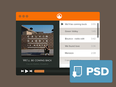 Freebie PSD: Grooveshark Mini player