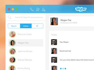 Skype design mac redesign sketch skype ui ux yosemite