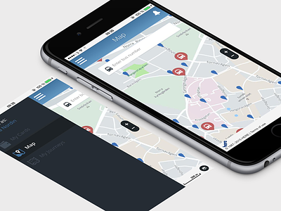 Bus Tracking App app blue bus development ios map minimal tracking ui ux