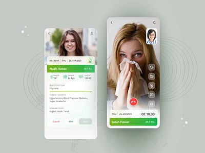 Telemedicine App Design appointment clinic doctor doctor appointment health care healthcare ios medical app mobile app mobile application patient patient app patient appointment telemedicine ui design video chat video conference