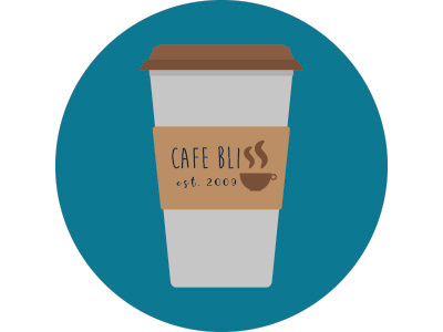 Cafe Bliss flat design illustrator