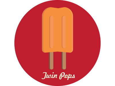 Twin Pops flat design illustrator popsicle twin popsicles