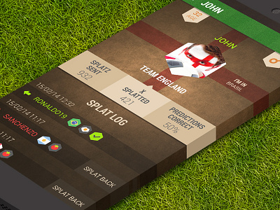 FanFire Brasil 2014 World Cup android app design fan flat football grass photoshop profile soccer splat sports