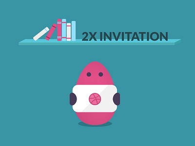2x Dribbble invite design draft dribbble egg flat invitation invite player prospect psd rookie