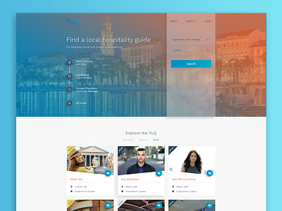 Plq network redesign blue city guide hospitality local network orange provider travel ui ux vendor