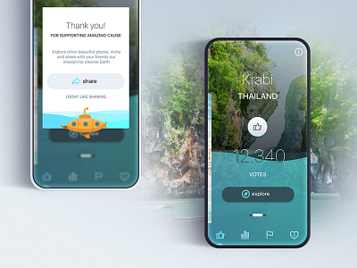 Destination Voting android app blue design ios ocean psd screen share ui ux vote