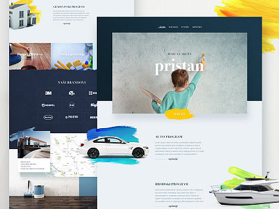 Paint business web brush business clean colours corporate header landing minimal paint typography web website