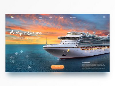 Cruise Promo Page cruise daily dailyui europe landing page mainpage shot ux web webdesign website