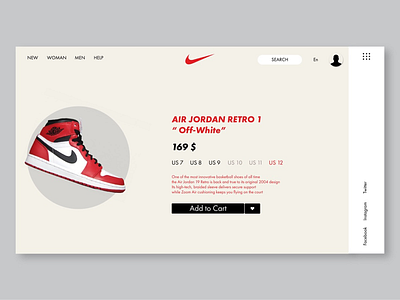 Nike Air Jordan Retro Web & Ui/Ux Design.