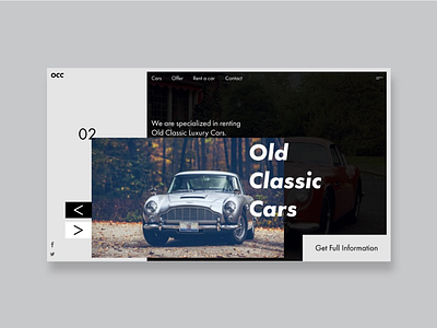 Old Classic Cars rent Web & Ui/Ux Deaign. adobe illustrator adobe photoshop classic cars colors first shot graphic design grey icons logo minimalism minimalist pantone ui ui design ux ux design web concept web design