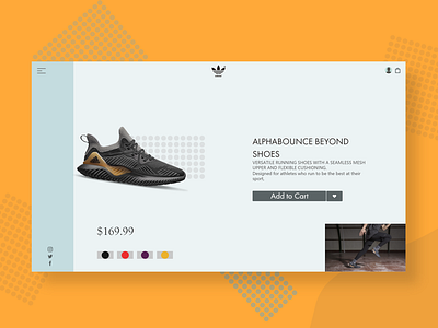 Adidas Sneaker Web Landing Page. adobe illustrator adobe xd branding colors design graphic design icons landing page logo minimal minimalism pantone ui ui design ux ux design web concept web design