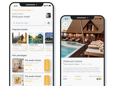 Hotel Booking UI appdesign booking branding creative design design art designoweb gradient hotel booking icon illustration light logo services ui ux webdesign