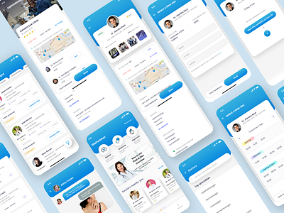 Find Your Doctor-Medical App adobe appointment booking blue contact form design designoweb light profiles ui ux xd xd design