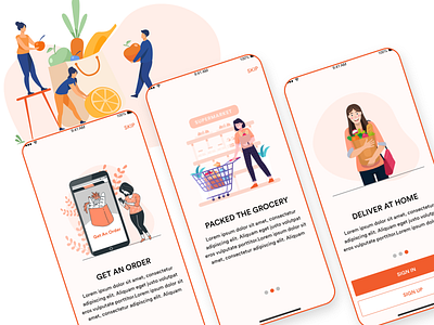 Grocery Delivery App Concept designoweb mobile app design mobile application mobile ui ui ux uidesign