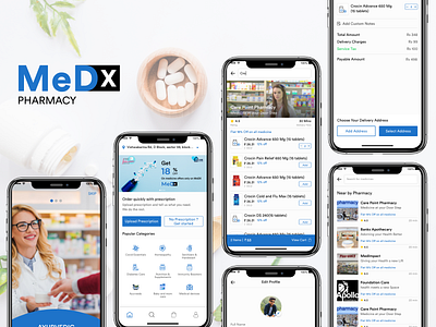 MedX - An On Demand Medicine Delivery Platform branding designoweb mobile app mobile app design ui design uiux