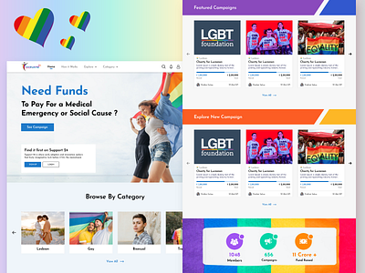 Donate 24 - Fund Raising for the LGBT Community designoweb gradient minimal ui ux webdesign website website design