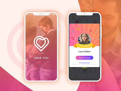 Near You - Dating App app app design branding dating app design designoweb designowebtechnologies mobile app design photoshop ui ux