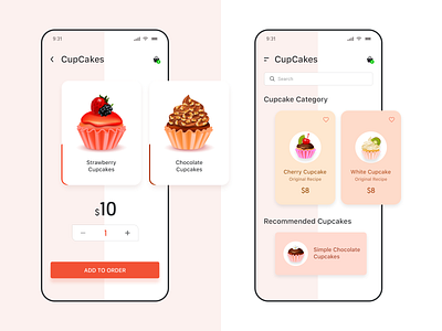 Cupcakes App Design clean creative cupcakes cupcakes app design mokups photoshop typography ui ui ux design ux