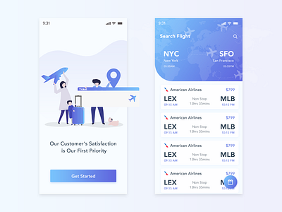 Flight Booking App air booking app creative designoweb designowebtechnologies flight flight booking app gradient illustration illustrations photoshop ui ux